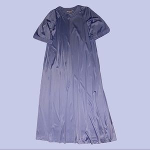 Thrifted Vanity Fair quarter sleeve light blue nylon long gown